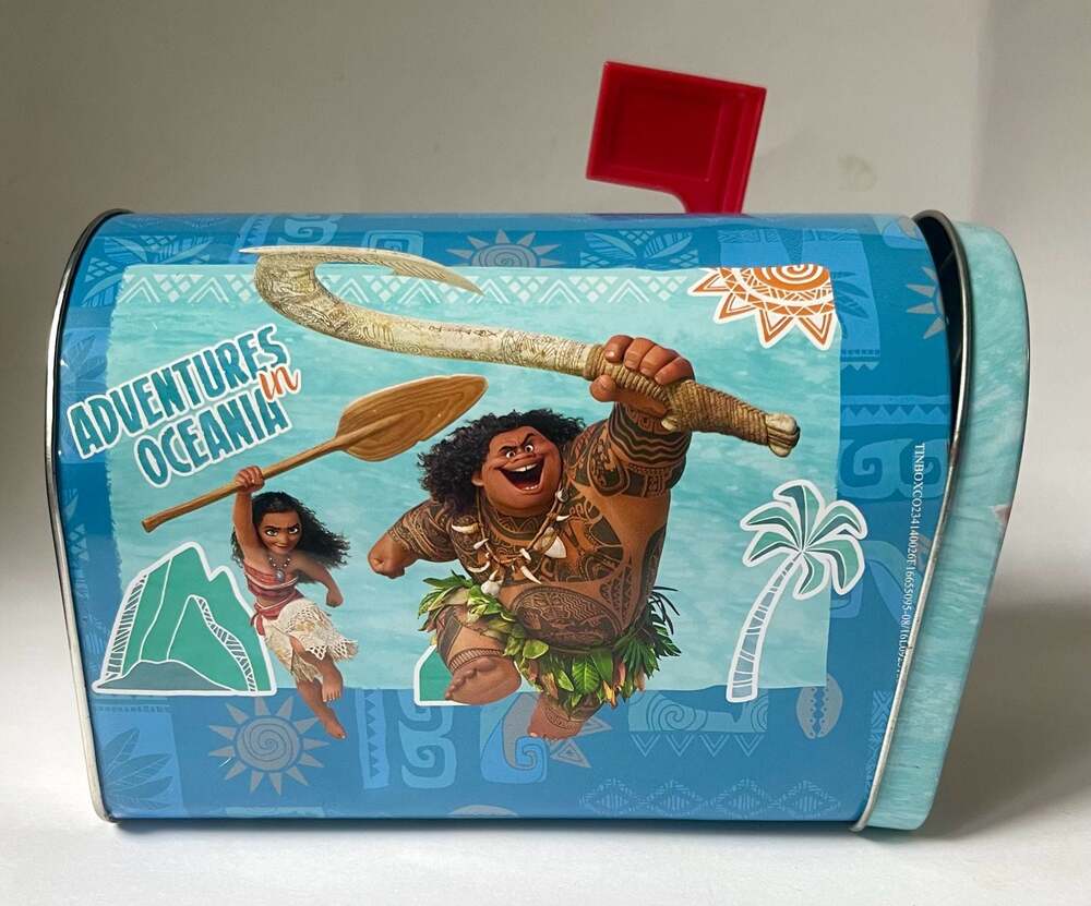 Disney Moana Adventures in Oceania Decorative Metal Mailbox Tin Storage Case